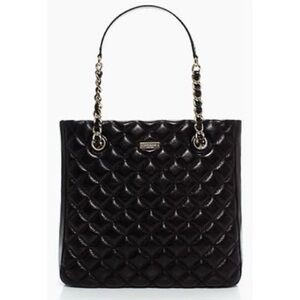 Kate Spade Gold Coast Sierra Black - Leather Quilted Puff Tote Bag